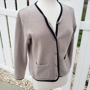 L.L. Bean Soft Cozy Grayish Tan Cardigan Jacket